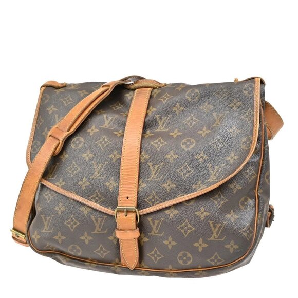 LOUIS VUITTON Saumur 35 Shoulder Bag Monogram Leather BN France M42254 32KA743